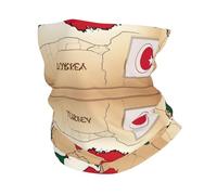 Scaldacollo con mappa topografica della Turchia con bandiera stampata per uomo donna maschera da sci sciarpa invernale scaldacollo per tutte le condizioni atmosferiche
