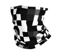 Scaldacollo con stampa a scacchi con formula bianca nera ultra morbida, ghetta elastica per il collo invernale per uomo e donna