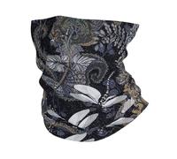 Scaldacollo con stampa di libellule grigie per uomo donna maschera da sci sciarpa invernale scaldacollo per tutte le condizioni atmosferiche