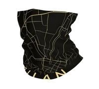 Scaldacollo con stampa di mappa della città di Milano, unisex, antivento, maschera per il viso, sciarpa per sport con clima freddo