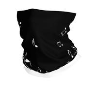 Scaldacollo con stampa di note musicali bianche nere ultra morbide, ghette elastiche per il collo invernale scaldacollo per uomo e donna