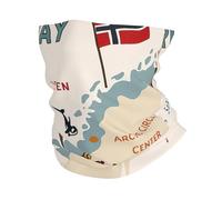 Scaldacollo con stampa mappa della Norvegia con varie icone per donne e uomini, antivento maschera per il viso sciarpa per sport freddi