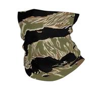 Scaldacollo con stampa mimetica a righe tigrate, unisex, antivento, maschera per il viso, sciarpa per sport con clima freddo