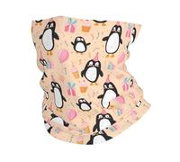 Scaldacollo Cute Birthday Penguin Print Sciarpa al Collo Multiuso Elastico Ghetta da Collo per Yoga Bambini Estivo 25X50Cm