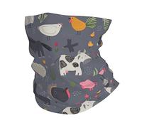 Scaldacollo Cute Cartoon Farm Animals Colourful Ghetta Da Collo Multifunzione Passamontagna Protezione Uv Fascia Capelli Per Escursionismo Ciclismo Campeggio 25X50Cm
