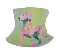 Scaldacollo Dog in Green Pink Blue Pattern Bandana Antivento Unisex Ghetta da Collo per Escursionismo Yoga Outdoor 25X50Cm