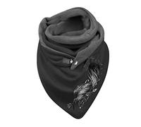 Scaldacollo Donna Moto, Scialli della Sciarpa di Boho della Stampa dell'Annata delle Donne avvolge Le Sciarpe Calde di Inverno (Black, One Size)