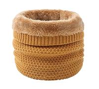 Scaldacollo Donna, Sciarpa acrilica Manica Collo in Pile Caldo Collo Manica Anello Singolo in Lana Ispessita (Yellow, One Size)