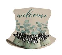 Scaldacollo Eucalyptus Leaves Green Jars with Black White Bow Headwrap Unisex Antivento Ghetta da Collo per attività Campeggio Estivo 25X50Cm
