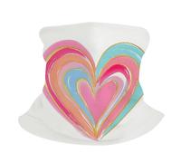 Scaldacollo Expressive Heart Sciarpa al Collo Traspirante Elastico Passamontagna per Sports Escursionismo Donna 25X50Cm