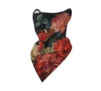 Scaldacollo Flower And Butterfly Print Sciarpa A Mezza Faccia Stampato Ghetta Elastico Sciarpa al Collo, per Escursionismo, Yoga, Motocicletta, 24x51cm