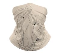 Scaldacollo Flower Line Art Boho Trendy Art Sciarpa al Collo Unisex Passamontagna Antivento Cerchietto per Capelli, per Pesca, Bambini, Donna, Sports, 26x30cm