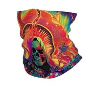 Scaldacollo Grim Reaper Demon Soul Space Rainbow Neon Black Sciarpa al Collo Lavabile Antivento Ghetta da Collo per Campeggio Adulto Bambini 25X50Cm