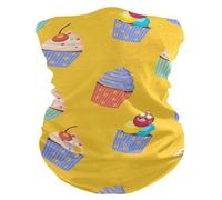 Scaldacollo Happy Birthday Cakes Cute Cartoon Yellow Headwrap Antivento Bandana Stampato Sciarpa A Tubo, per Escursionismo, Sports, Adulto, 26x30cm