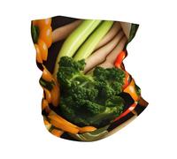 Scaldacollo invernale con stampa di verdure fresche e frutta, morbida maschera per il viso per il freddo, sci, ciclismo, sport all'aria aperta