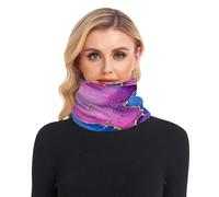 Scaldacollo invernale lavorato a maglia per uomo donna inverno morbido spesso caldo foderato in pile freddo sport all'aperto marmo blu royal pastello caldo