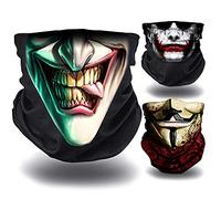 Scaldacollo Joker - 3 Scaldacollo moto, bicicleta, trekking… | Bandana Multifunzione - Leggero - Copri bocca - Antivento | Scaldacollo Estivo: Joker, Sorriso e Casa di Carta