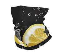 Scaldacollo Lemon with On Black And White Sciarpa A Tubo Multiuso Sciarpa al Collo Elastico Passamontagna, per Arrampicata, Escursionismo, Estivo, 26x30cm