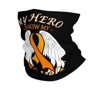 Scaldacollo Leukemia Cancers Awareness My Hero Is Now My Angel Copricollo Customed Neck Warmer Antivento Passamontagna Per Equitazione Ciclismo Campeggio