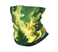 Scaldacollo Marijuana Leaves Cannabis Psychedelic Fire Green Yellow Sciarpa A Tubo Multiuso Protezione UV Ghetta da Collo per Outdoor Yoga Sports 25X50Cm