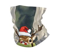 Scaldacollo Merry Christmas Moose Under The Door Passamontagna Lavabile Sciarpa Antipolvere Bandana Per Snowboard Outdoor Attività Yoga