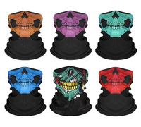 Scaldacollo Multifunzione,6 Pcs Fascia Scaldacollo Estivo Lungo Fascia Bandana Copricapo Multifunzione Sciarpa Foulard Scaldacollo Fazzoletto da Collo Fascia Elastico,per Moto,Ciclismo,Climb,Hiking