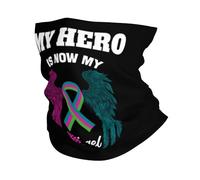 Scaldacollo My Hero Is Now My Angel Metastatic Breast Cancers Awareness Passamontagna Lussuoso Neck Warmer Elegante Copricollo Per Campeggio Escursionismo Snowboard