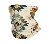 Scaldacollo Native American Geometric Tribal Traditional Aztec Brown Headwrap Protezione UV Antivento Passamontagna per Outdoor Ciclismo Motocicletta 25X50Cm