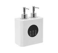 Scaldacollo olio da massaggio, scaldabagno con due dispenser per bottiglie d'olio, scaldabiberon, per salone, olio da massaggio, scaldabiberon (bianco)