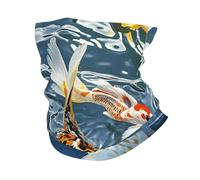 Scaldacollo per gli uomini e le donne del parco nazionale Maschera per il viso Scart Copertura ad asciugatura rapida per la pesca, Pesci di carpa koi giapponesi fantasia, Taglia unica