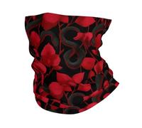 Scaldacollo per uomo e donna - nero rosso fiore stampa serpente sciarpa sciarpa passamontagna maschera per il viso sciarpa sciarpa bandana