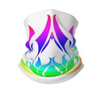 Scaldacollo Rainbow Lotus Flower Bandana Antivento Copricapo A Mezza Faccia Elegante Sciarpa A Tubo, per attività, Donna, Campeggio, 26x30cm