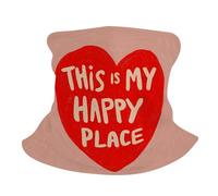 Scaldacollo Red Heart This Is My Happy Place Sciarpa A Mezza Faccia Antivento Elastico Ghetta da Collo per attività Bambini Sports 25X50Cm