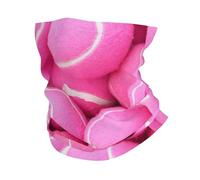 Scaldacollo rosa brillante con stampa di palline da tennis per sci e corsa