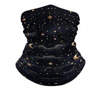 Scaldacollo traspirante UPF 50+ per pesca, passamontagna, mezza maschera, ad asciugatura rapida, sciarpa per il collo, maschera da sci, antivento, con stelle e lune, copertura per il viso per la prote