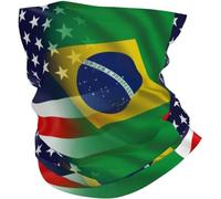 Scaldacollo Uomo Donna American And Brazil Flags Fascia per Capelli Antivento Sciarpa A Tubo Unisex Copricapo A Mezza Faccia, per Yoga, Donna, Ciclismo, 26x30cm