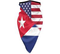 Scaldacollo Uomo Donna American Flag And Cuba Flag Sciarpa A Tubo Multiuso Headwrap Elegante Passamontagna, per Yoga, Outdoor, Sports, 24x51cm