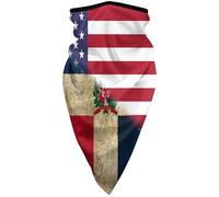 Scaldacollo Uomo Donna American Flag And Dominican Republic Flag Ghetta da Collo Sportiva Cerchietto per Capelli Unisex Sciarpa A Mezza Faccia, per Adulto, Ciclismo, Escursionismo, 24x51cm