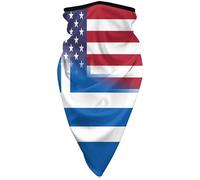 Scaldacollo Uomo Donna American Flag And Greek Flag Passamontagna Protezione UV Sciarpa A Tubo Stampato Ghetta, per Arrampicata, Estivo, Ciclismo, 24x51cm