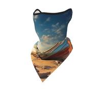 Scaldacollo Uomo Donna Boat On The Beach Print Fascia per Capelli Protezione UV Sciarpa al Collo Elegante Cerchietto per Capelli, per Escursionismo, Yoga, Donna, 24x51cm