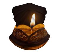 Scaldacollo Uomo Donna Burning Candle Sciarpa al Collo Elegante Sciarpa A Tubo Antiscivolo Sciarpa A Mezza Faccia, per Yoga, Escursionismo, Donna, 26x30cm