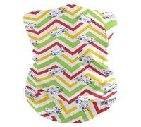 Scaldacollo Uomo Donna Cats Christmas Striped Zigzag Green Red Ghetta da Collo Elastico Sciarpa A Mezza Faccia Lavabile Ghetta, per Arrampicata, Yoga, Ciclismo, 26x30cm