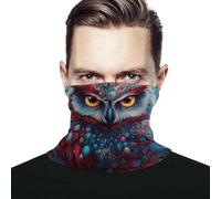 Scaldacollo Uomo Donna Colorful Owl in The Moonlight Ghetta da Collo Elastico Headwrap Protezione UV Sciarpa A Tubo, per Campeggio, Yoga, Escursionismo, Uomo, 26x30cm