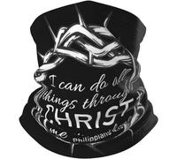 Scaldacollo Uomo Donna I Can Do all Things Through Christ-Jesus Ghetta Traspirante Ghetta da Collo Protezione UV Bandana, per Yoga, Escursionismo, attività, 26x30cm