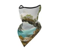 Scaldacollo Uomo Donna Moon Rock By The Sea Pattern Bandana Stampato Sciarpa A Tubo Traspirante Headwrap, per Yoga, Estivo, Arrampicata, 24x51cm