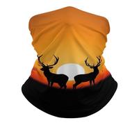 Scaldacollo Uomo Donna Nature Sunset Deer Bandana Protezione UV Fascia per Capelli Elastico Sciarpa A Tubo, per Sports, Ciclismo, Uomo, 26x30cm