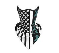Scaldacollo Uomo Donna Ribbon Flag Ovarian Cancer Awareness Cerchietto per Capelli Elastico Copricapo A Mezza Faccia Multiuso Decorazione Facciale, per Ciclismo, Adulto, Sports, 24x51cm