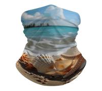 Scaldacollo Uomo Donna Seashells Starfish On Beach Fascia per Capelli Antipolvere Bandana Antivento Copricapo A Mezza Faccia, per Sports, Campeggio, Pesca, 26x30cm