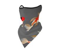 Scaldacollo Uomo Donna Traditional Koi Carps with Spots Print Cerchietto per Capelli Antipolvere Headwrap Versatili Decorazione Facciale, per Uomo, Campeggio, Motocicletta, 24x51cm