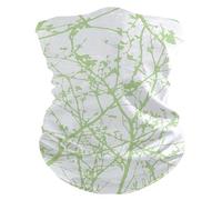 Scaldacollo Uomo Donna Tree Branches Flower Leaves Green White Spring Fascia per Capelli Traspirante Ghetta Stampato Bandana, per Campeggio, Sports, Outdoor, 26x30cm